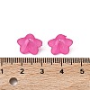 Chunky Magenta Transparent Frosted Flower Acrylic Beads X-PL560-14-4