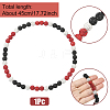 1Pc Polymer Clay Rhinestone Round Beaded Stretch Necklaces NJEW-SP0001-14B-2