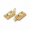 Rack Plating Brass Micro Pave Cubic Zirconia Charms ZIRC-K089-04G-3