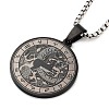 Retro Mandala 201 Stainless Steel Box Chain Constellation Pendant Necklaces for Women Men NJEW-M223-01I-1