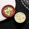 Golden Tone Wax Seal Brass Stamp Heads AJEW-U008-01G-01-1