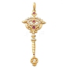 Brass Micro Pave Cubic Zirconia Big Pendants X1-KK-B147-04G-02-1