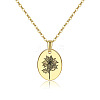 Brass Birth Month Flower Pendant Necklace HUDU-PW0001-034L-1-1