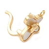 Brass with Natural Shell Fold Over Clasps LS-KK-G505-27G-2