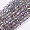 Faceted Rondelle Electroplate Glass Beads Strands X-EGLA-D020-3x2mm-73-1