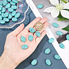  2 Strands Flat Oval Synthetic Turquoise Stone Beads Strands TURQ-NB0001-10-3