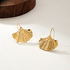 Minimalist 201 Stainless Steel Ginkgo Leaf Earrings for Women JX5864-3
