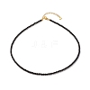 Natural Dyed & Heated Black Agate Beaded Necklaces for Women NJEW-JN03789-06-1