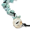 Chip Natural Amazonite Beaded Anklets AJEW-PH01371-09-3