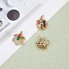 3 Pieces Cubic Zirconia Flower Charms Gold Plated Charms Micro Pave Delicate Flower Charms for Necklace Bracelet Making JX565A-4