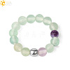 4MM Round Natural Fluorite Beaded Stretch Rings VM0712-14-1