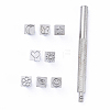 DIY Leathercarft Stamping Tool Setwith Iron Hand Shank and Alloy Stamps AJEW-XCP0001-07P-1