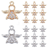   20Pcs 2 Colors Rack Plating Brass Micro Pave Clear Cubic Zirconia Charms KK-PH0009-43-1