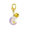 Moon with Rabbit Alloy Enamel Pendant Decoraiton HJEW-JM00961-2