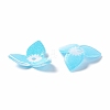 Printed 3-Petal Opaque Acrylic Bead Caps MACR-F071-24B-3