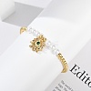 Brass Micro Pave Cubic Zirconia Charm Bracelets for Women BJEW-M050-02G-01-3