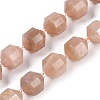 Natural Peach Moonstone Beads Strands G-O201B-126H-2