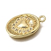 Brass Micro Pave Clear Cubic Zirconia Pendants KK-K427-36G-2