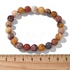 Natural Mookaite Beaded Stretch Bracelets X-BJEW-Q692-52-8mm-2