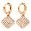 Brass Micro Pave Clear Cubic Zirconia Hoop Earrings EJEW-K300-34G-4