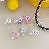 UV Plating Acrylic Alphabet Beads OACR-N163-42P-1