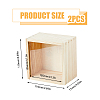 Unfinished Wood Storage Gift Box with Visible Acrylic Slide Lid FIND-WH0420-51-2