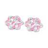 10Pcs 5 Colors Tartan Pattern Epoxy Resin Snap Hair Clip PHAR-P009-01G-3