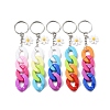 5Pcs Acrylic Curb Chain Keychain KEYC-JKC00633-1