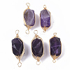 Natural Amethyst Links connectors G-T131-04C-1