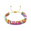 Glass Seed Beads Braided Bead Bracelets PW-WGDE5D7-04-1