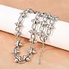 304 Stainless Steel Spiked Cone Link Chain Necklaces for Women SA-H001-22P-1