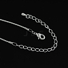 18.8 inch Platinum Plated Trendy Snap Necklace Making X-NJEW-S100-4