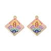 Rack Plating Alloy Enamel Pendants FIND-I038-04A-1