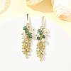 304 Stainless Steel with Natural Mixed Gemstone Stud Earrings EJEW-JE07520-03-1