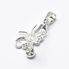 Anti-Tarnish Rhodium Plated 925 Sterling Silver Micro Pave Cubic Zirconia Pendant Bails X-STER-P034-56P-3
