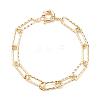 Brass Paperclip Chain Necklace & Bracelet & Anklet & Dangle Earring Jewelry Sets SJEW-JS01184-6