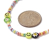 Flower & Smile Face Acrylic & Seed Beaded Necklace for Women NJEW-JN04303-2