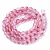 Frosted Spray Painted Glass Beads Strands X-GLAA-N035-03B-C04-2