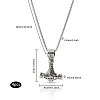 CHGCRAFT 4Pcs Titanium Steel Norse Viking Hammer Pendant Necklace with Box Chains for Men NJEW-CA0001-14-2