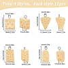 40Pcs 4 Styles Resin Pendants RESI-SC0003-46-2