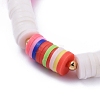 Handmade Polymer Clay Heishi Beads Stretch Bracelets BJEW-JB05088-01-2
