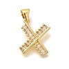 Rack Plating Brass Micro Pave Cubic Zirconia Pendants KK-L226-100G-X-1