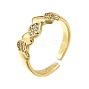 Brass Micro Pave Clear Cubic Zirconia Cuff Rings for Women RJEW-H247-28G-4