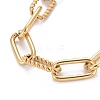 Ion Plating(IP) 304 Stainless Steel Paperclip Chain Bracelets BJEW-F412-03G-2