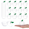 Christmas Apple Shaped Transparent Plastic Jewelry Gift Storage Boxes with Lid CON-WH0089-167A-1