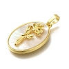 Brass Pave Shell Birth Flower Pendants FIND-I040-04A-2