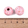 Printed Wood European Beads WOOD-G029-06E-3