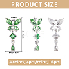 16Pcs 4 Colors Alloy Rhinestone Pendants RB-FH0001-13-2