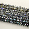 Electroplate Faceted Rondelle Glass Bead Strands EGLA-S096-8mm-M-1