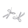 Rack Plating Bowknot Brass Stud Earrings for Women EJEW-NH0002-03P-2